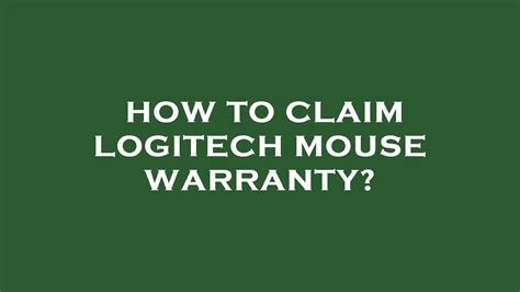 logitech mouse warranty check|how to claim logitech warranty.